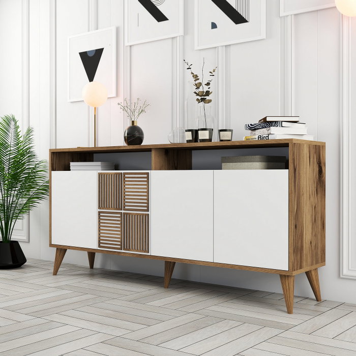 Hanah Home Milan 160 Nogal y Blanco Hanah Home Milan 160 Nogal y Blanco
